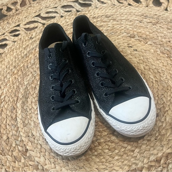 Converse All Star Pebbled Leather Black Shoes Sneakers Womens US 9 - Picture 5 of 5